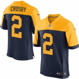 Men's Nike Green Bay Packers #2 Mason Crosby Elite Navy Blue Alternate NFL Jersey