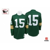 Mitchell and Ness Green Bay Packers #15 Bart Starr Authentic Green Throwback NFL Jersey