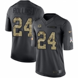 Men's Nike Green Bay Packers #24 Quinten Rollins Limited Black 2016 Salute to Service NFL Jersey