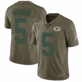 Youth Nike Green Bay Packers #5 Paul Hornung Limited Olive 2017 Salute to Service NFL Jersey