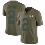 Youth Nike Green Bay Packers #2 Mason Crosby Limited Olive 2017 Salute to Service NFL Jersey