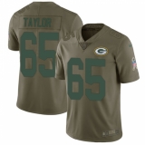Men's Nike Green Bay Packers #65 Lane Taylor Limited Olive 2017 Salute to Service NFL Jersey