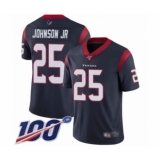 Men's Houston Texans #25 Duke Johnson Jr Navy Blue Team Color Vapor Untouchable Limited Player 100th Season Football Jersey