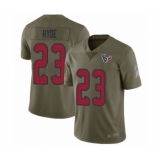 Men's Houston Texans #23 Carlos Hyde Limited Olive 2017 Salute to Service Football Jersey
