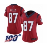Women's Houston Texans #87 Darren Fells Red Alternate Vapor Untouchable Limited Player 100th Season Football Jersey