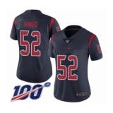 Women's Houston Texans #52 Barkevious Mingo Limited Navy Blue Rush Vapor Untouchable 100th Season Football Jersey