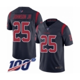 Men's Houston Texans #25 Duke Johnson Jr Limited Navy Blue Rush Vapor Untouchable 100th Season Football Jersey