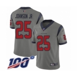 Men's Houston Texans #25 Duke Johnson Jr Limited Gray Inverted Legend 100th Season Football Jersey