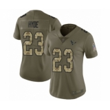 Women's Houston Texans #23 Carlos Hyde Limited Olive Camo 2017 Salute to Service Football Jersey