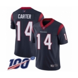 Men's Houston Texans #14 DeAndre Carter Navy Blue Team Color Vapor Untouchable Limited Player 100th Season Football Jersey