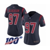Women's Houston Texans #97 Angelo Blackson Limited Navy Blue Rush Vapor Untouchable 100th Season Football Jersey