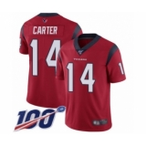 Youth Houston Texans #14 DeAndre Carter Red Alternate Vapor Untouchable Limited Player 100th Season Football Jersey