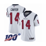 Youth Houston Texans #14 DeAndre Carter White Vapor Untouchable Limited Player 100th Season Football Jersey