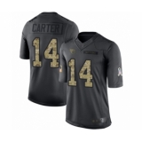 Youth Houston Texans #14 DeAndre Carter Limited Black 2016 Salute to Service Football Jersey