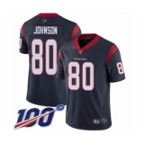 Men's Houston Texans #80 Andre Johnson Navy Blue Team Color Vapor Untouchable Limited Player 100th Season Football Jersey