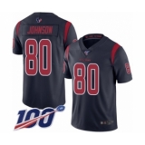 Men's Houston Texans #80 Andre Johnson Limited Navy Blue Rush Vapor Untouchable 100th Season Football Jersey