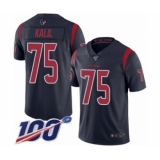 Men's Houston Texans #75 Matt Kalil Limited Navy Blue Rush Vapor Untouchable 100th Season Football Jersey