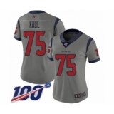 Women's Houston Texans #75 Matt Kalil Limited Gray Inverted Legend 100th Season Football Jersey