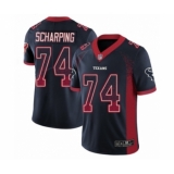 Men's Houston Texans #74 Max Scharping Limited Navy Blue Rush Drift Fashion Football Jersey