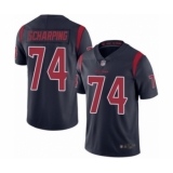 Men's Houston Texans #74 Max Scharping Limited Navy Blue Rush Vapor Untouchable Football Jersey