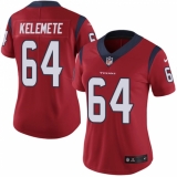 Women's Nike Houston Texans #64 Senio Kelemete Red Alternate Vapor Untouchable Limited Player NFL Jersey
