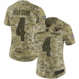 Women's Nike Houston Texans #4 Deshaun Watson Limited Camo 2018 Salute to Service NFL Jersey