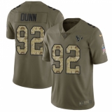 Youth Nike Houston Texans #92 Brandon Dunn Limited Olive Camo 2017 Salute to Service NFL Jersey