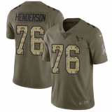 Youth Nike Houston Texans #76 Seantrel Henderson Limited Olive Camo 2017 Salute to Service NFL Jersey
