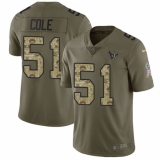 Youth Nike Houston Texans #51 Dylan Cole Limited Olive Camo 2017 Salute to Service NFL Jersey