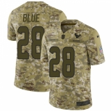 Youth Nike Houston Texans #28 Alfred Blue Limited Camo 2018 Salute to Service NFL Jersey