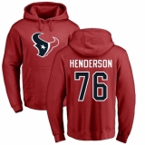 NFL Nike Houston Texans #76 Seantrel Henderson Red Name & Number Logo Pullover Hoodie