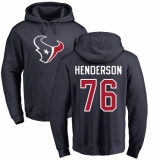 NFL Nike Houston Texans #76 Seantrel Henderson Navy Blue Name & Number Logo Pullover Hoodie
