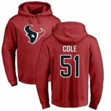 NFL Nike Houston Texans #51 Dylan Cole Red Name & Number Logo Pullover Hoodie