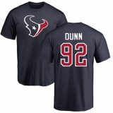 NFL Nike Houston Texans #92 Brandon Dunn Navy Blue Name & Number Logo T-Shirt