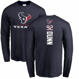 NFL Nike Houston Texans #92 Brandon Dunn Navy Blue Backer Long Sleeve T-Shirt