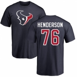 NFL Nike Houston Texans #76 Seantrel Henderson Navy Blue Name & Number Logo T-Shirt