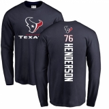 NFL Nike Houston Texans #76 Seantrel Henderson Navy Blue Backer Long Sleeve T-Shirt