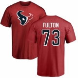 NFL Nike Houston Texans #73 Zach Fulton Red Name & Number Logo T-Shirt