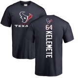 NFL Nike Houston Texans #64 Senio Kelemete Navy Blue Backer T-Shirt