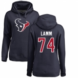 NFL Women's Nike Houston Texans #74 Kendall Lamm Navy Blue Name & Number Logo Pullover Hoodie