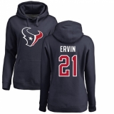 NFL Women's Nike Houston Texans #21 Tyler Ervin Navy Blue Name & Number Logo Pullover Hoodie