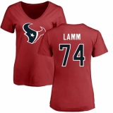 NFL Women's Nike Houston Texans #74 Kendall Lamm Red Name & Number Logo T-Shirt