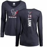 NFL Women's Nike Houston Texans #74 Kendall Lamm Navy Blue Backer Long Sleeve T-Shirt