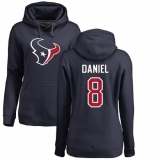 NFL Women's Nike Houston Texans #8 Trevor Daniel Navy Blue Name & Number Logo Pullover Hoodie