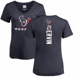 NFL Women's Nike Houston Texans #21 Tyler Ervin Navy Blue Backer T-Shirt