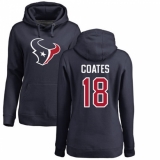 NFL Women's Nike Houston Texans #18 Sammie Coates Navy Blue Name & Number Logo Pullover Hoodie