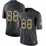 Youth Nike Houston Texans #88 Jordan Akins Limited Black 2016 Salute to Service NFL Jersey