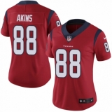 Women's Nike Houston Texans #88 Jordan Akins Red Alternate Vapor Untouchable Limited Player NFL Jersey