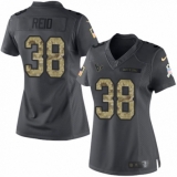 Women's Nike Houston Texans #38 Justin Reid Limited Black 2016 Salute to Service NFL Jersey