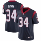 Men's Nike Houston Texans #34 Tyler Ervin Limited Navy Blue Team Color Vapor Untouchable NFL Jersey